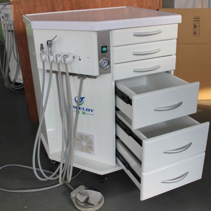 2017 New Greeloy®Portable Dental Mobile Delivery Unit +Air Compressor+LED Fiber HP Tube 6H New